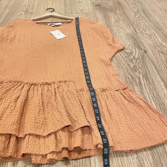 NWT Free People Beach Marni Tunic Dress Lovely Leo Small Ruffle Hem Boho Mini - Picture 8 of 10